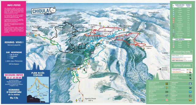 Plan des pistes Chioula